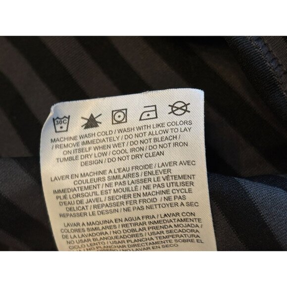 Nike Golf Shirt Dri-FIT Polo Black Gray Striped Short Sleeve Mens Medium M - Picture 9 of 11